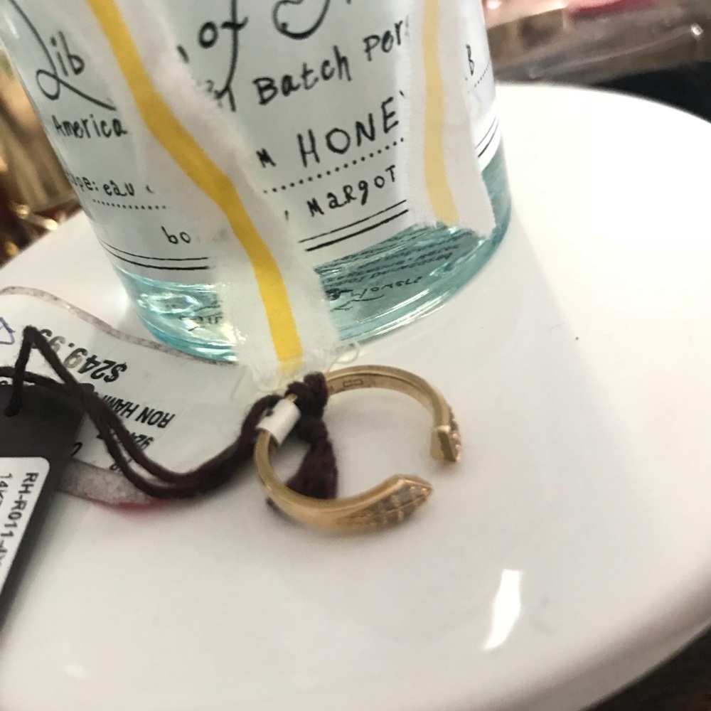 BNWT MIDI 14K GOLD DIAMON MIDI OPEN RING $498